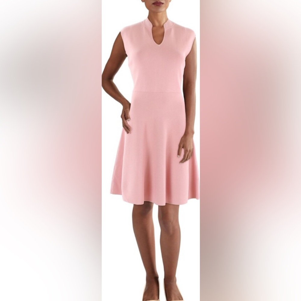 TED BAKER Lliliee Knit Skater Fit & Flare Dress Coral Pink